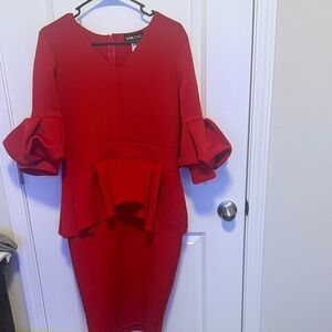 Red Peplum Dress